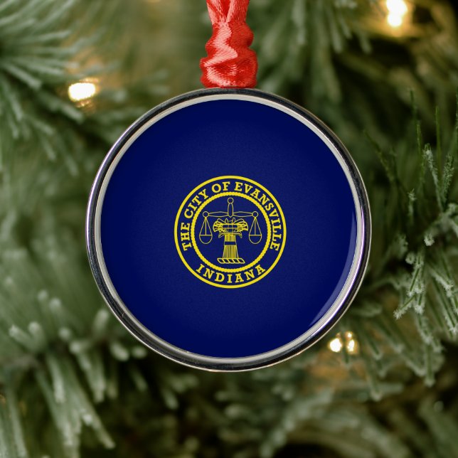 Adorno Metálico Bandera de Evansville (Indiana) (Árbol)