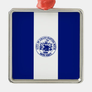 Adorno Metálico Bandera de Grand Rapids (Michigan City) Ceramic Or