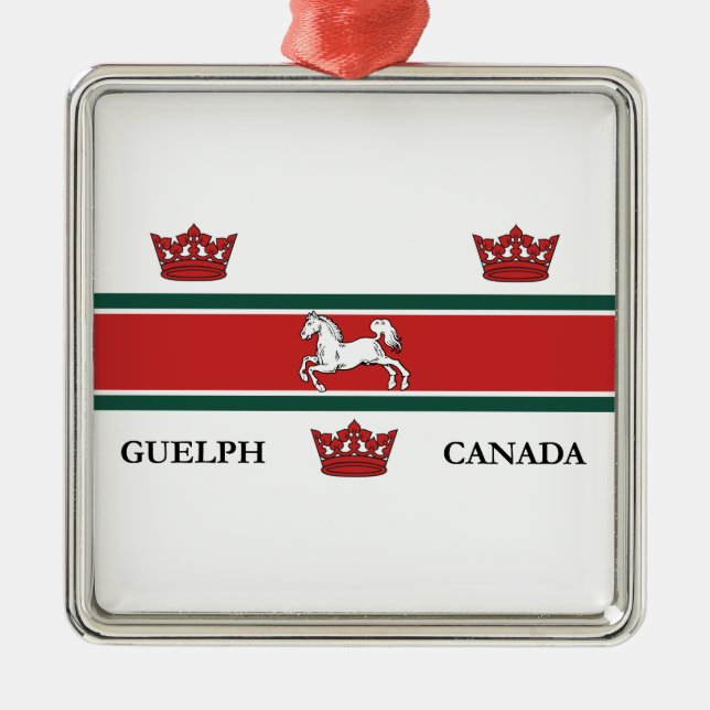 Adorno Metálico Bandera de Guelph (Ontario, Canadá) (Frente)