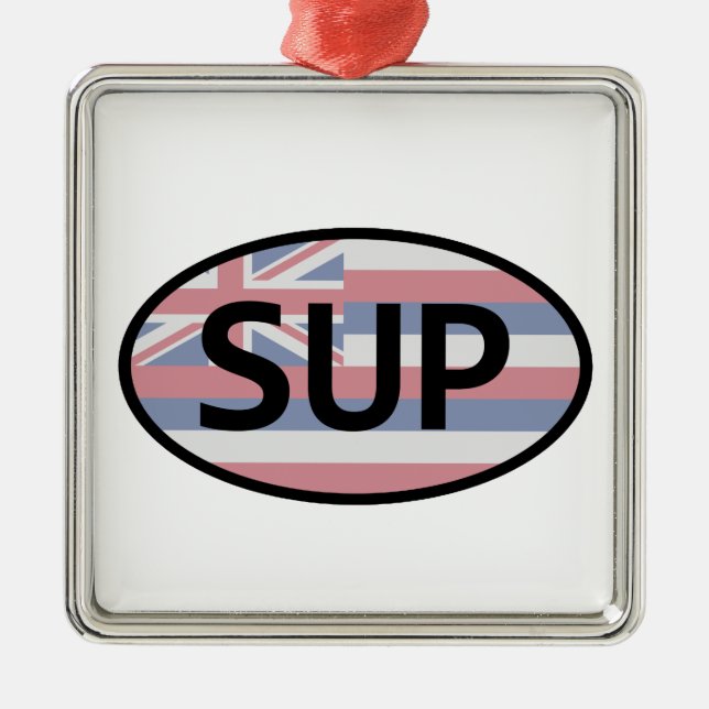 Adorno Metálico Bandera de Hawaii Standup Paddling (Frente)