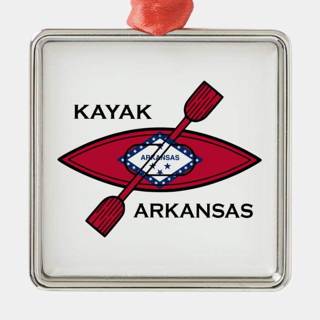 Adorno Metálico Bandera de Kayak Arkansas (Frente)