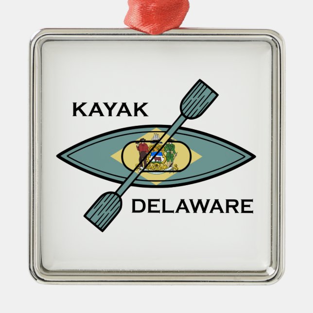 Adorno Metálico Bandera de Kayak Delaware (Frente)