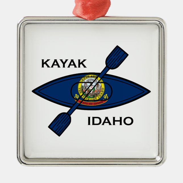 Adorno Metálico Bandera de Kayak Idaho (Frente)