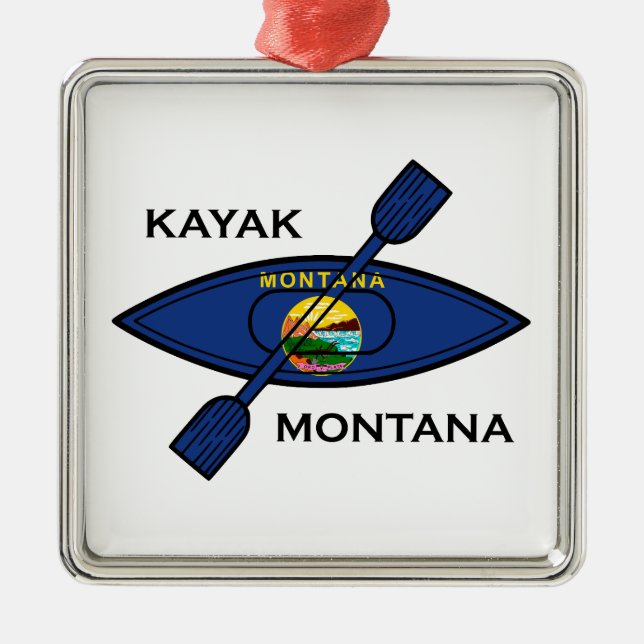 Adorno Metálico Bandera de Kayak Montana (Frente)