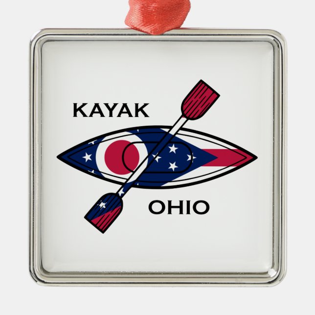 Adorno Metálico Bandera de Kayak Ohio (Frente)