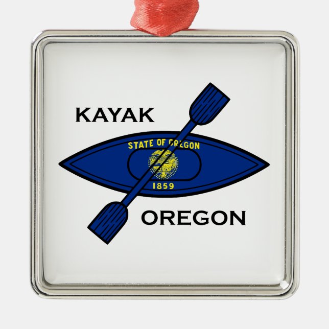 Adorno Metálico Bandera de Kayak Oregon (Frente)