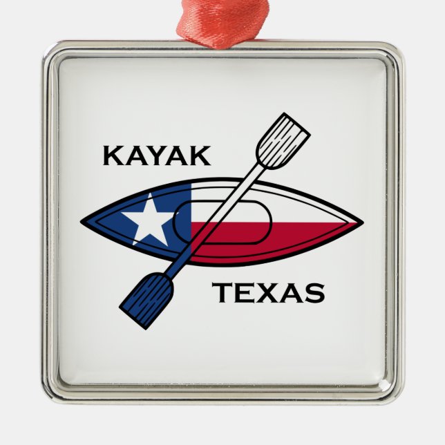 Adorno Metálico Bandera de Kayak Texas (Frente)