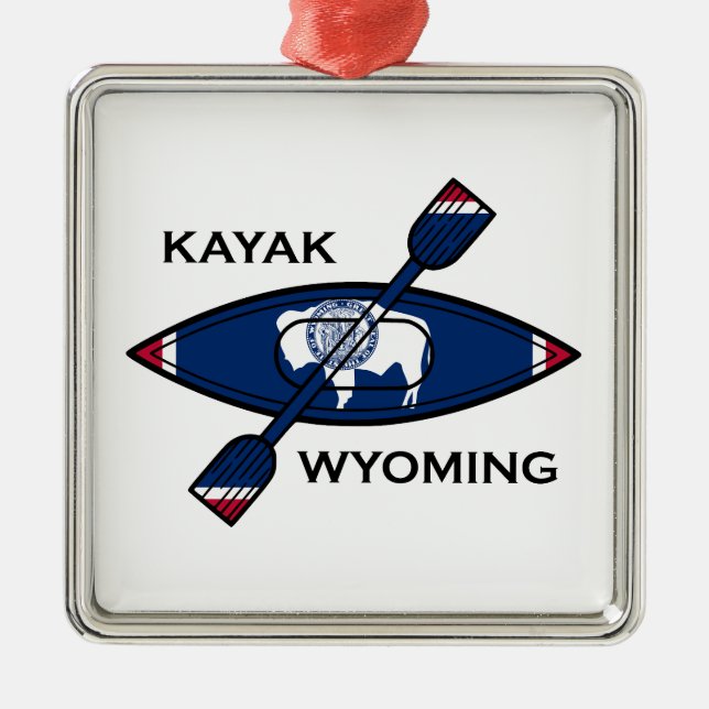 Adorno Metálico Bandera de Kayak Wyoming (Frente)