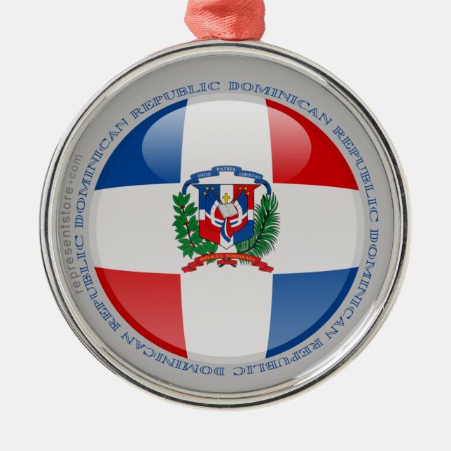 Adorno Metálico Bandera de la burbuja de la República Dominicana (Frente)