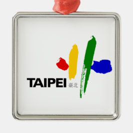 Adorno Metálico Bandera de la ciudad de Taipei (Taiwán)