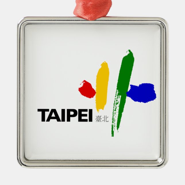 Adorno Metálico Bandera de la ciudad de Taipei (Taiwán) (Frente)