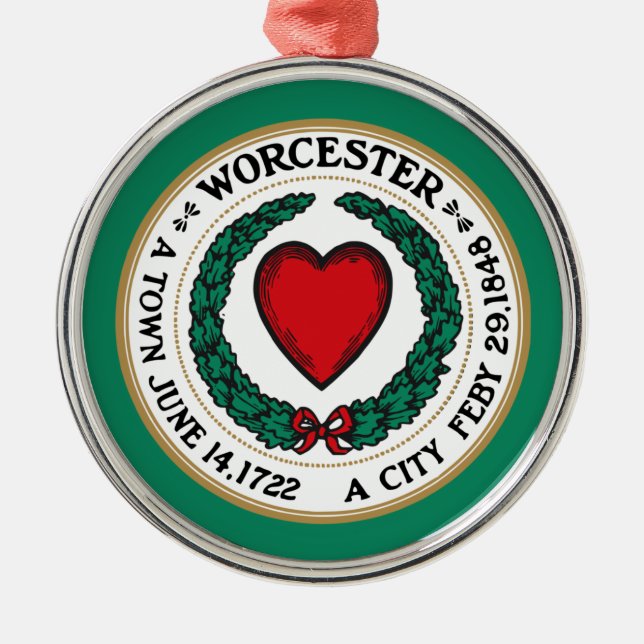 Adorno Metálico Bandera de la ciudad de Worcester (Massachusetts) (Frente)