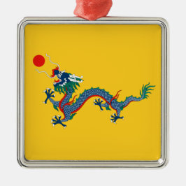 Adorno Metálico Bandera de la dinastía Qing china (dragón chino) (