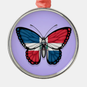 Adorno Metálico Bandera de la mariposa de la República Dominicana
