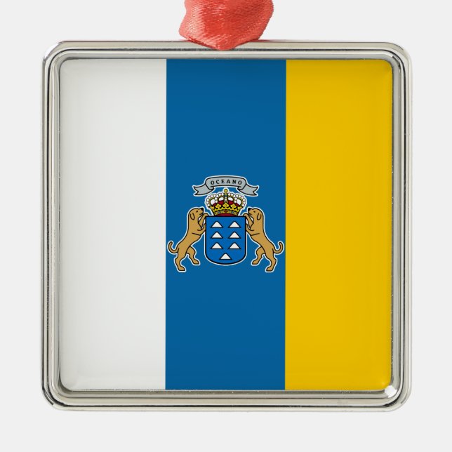 Adorno Metálico Bandera de las Islas Canarias (Canarias) (Canarias (Frente)