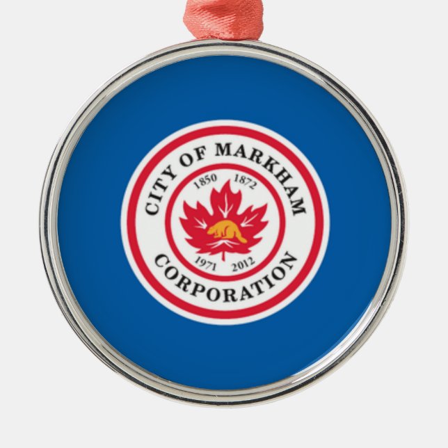 Adorno Metálico Bandera de Markham (Ontario, Canadá) (Frente)