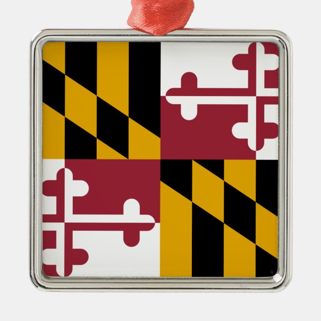 Adorno Metálico Bandera de Maryland (Estado de los Estados Unidos) (Frente)