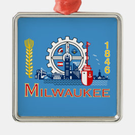 Adorno Metálico Bandera de Milwaukee (Wisconsin)