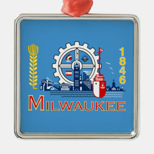 Adorno Metálico Bandera de Milwaukee (Wisconsin)