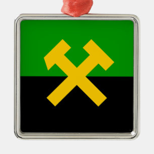 Adorno Metálico Bandera de mineros y trabajadores mineros
