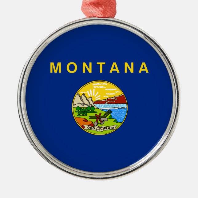 Adorno Metálico Bandera de Montana (MT, USA) (Frente)