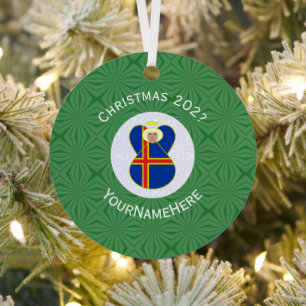 Adorno Metálico Bandera de Navidad del Ángel Ålander Personalizada