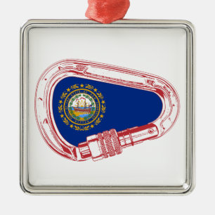 Adorno Metálico Bandera de Nuevo Hampshire Escalando Carabiner