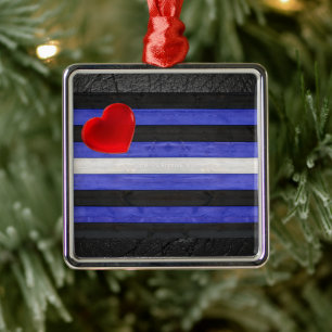 Adorno Metálico bandera de orgullo de cuero de SlipperyJoe's negro