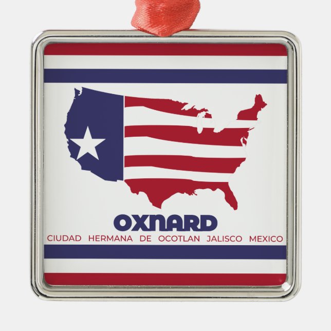 Adorno Metálico Bandera de Oxnard (California) (Frente)