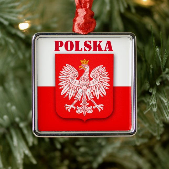 Adorno Metálico Bandera de Polonia Patrimonio de Emblem Patriótico (Árbol)