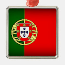 Adorno Metálico Bandera de Portugal con borde negro