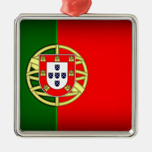Adorno Metálico Bandera de Portugal con borde negro