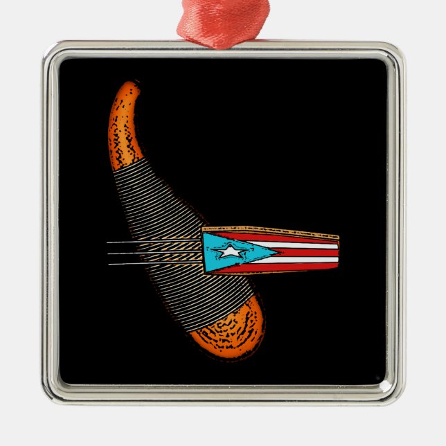 Adorno Metálico Bandera de Puerto Rico Guiro (Frente)