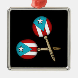 Adorno Metálico Bandera de Puerto Rico Maracas