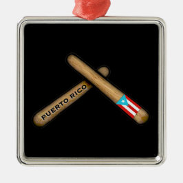 Adorno Metálico Bandera de Puerto Rico Percusión palitos en Palito