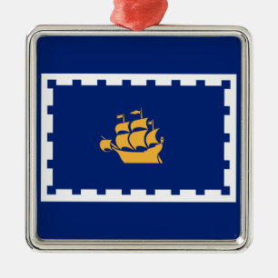 Adorno Metálico Bandera de Quebec (Quebec, Canadá)