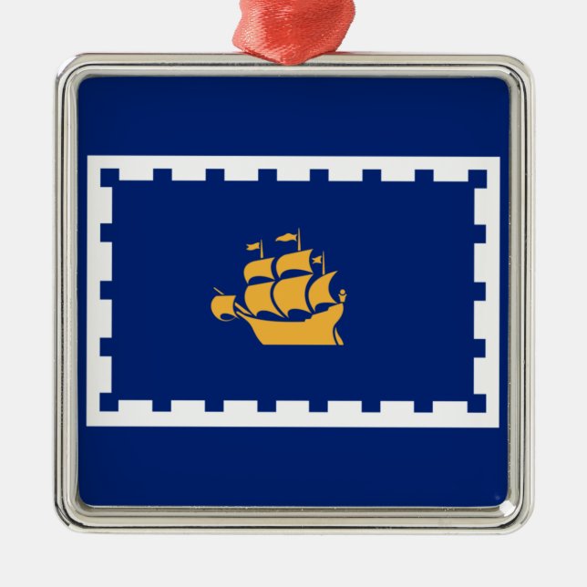 Adorno Metálico Bandera de Quebec (Quebec, Canadá) (Frente)
