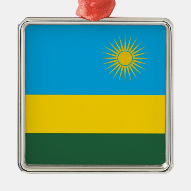 Adorno Metálico Bandera de Ruanda (Ruanda) (país africano) (Frente)