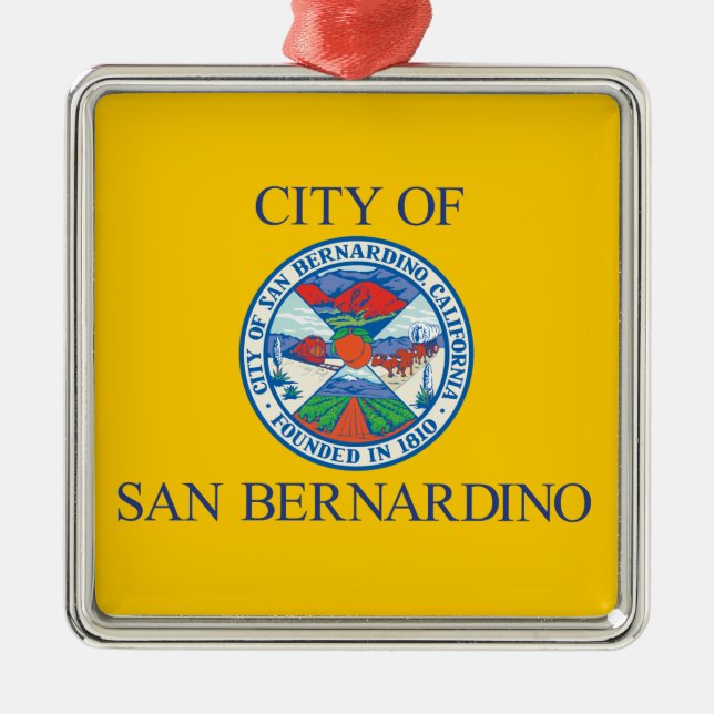Adorno Metálico Bandera de San Bernardino (California) (Frente)