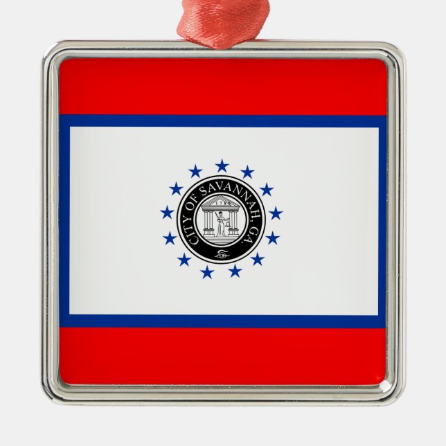 Adorno Metálico Bandera de Savannah (Georgia) (Frente)