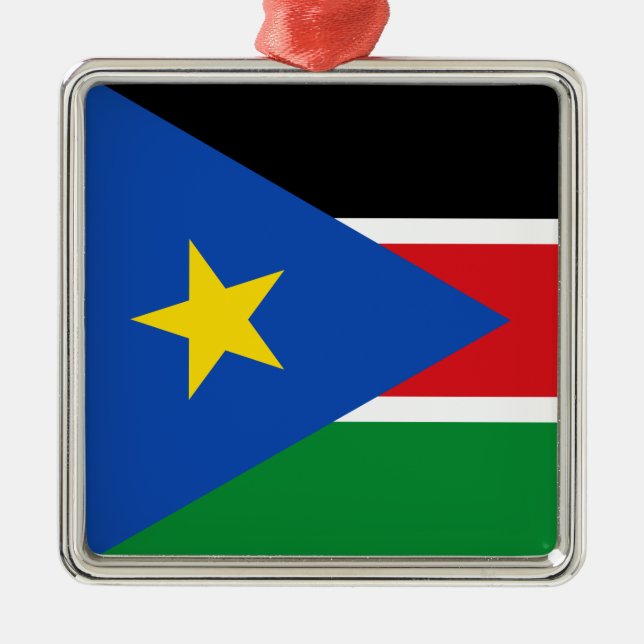 Adorno Metálico Bandera de Sudán del Sur (África) (Frente)