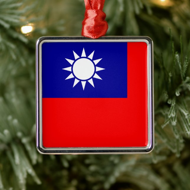 Adorno Metálico Bandera de Taiwán: República de China, Taipei chin (Árbol)