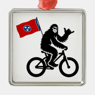 Adorno Metálico Bandera de Tennessee de Bigfoot en bicicleta