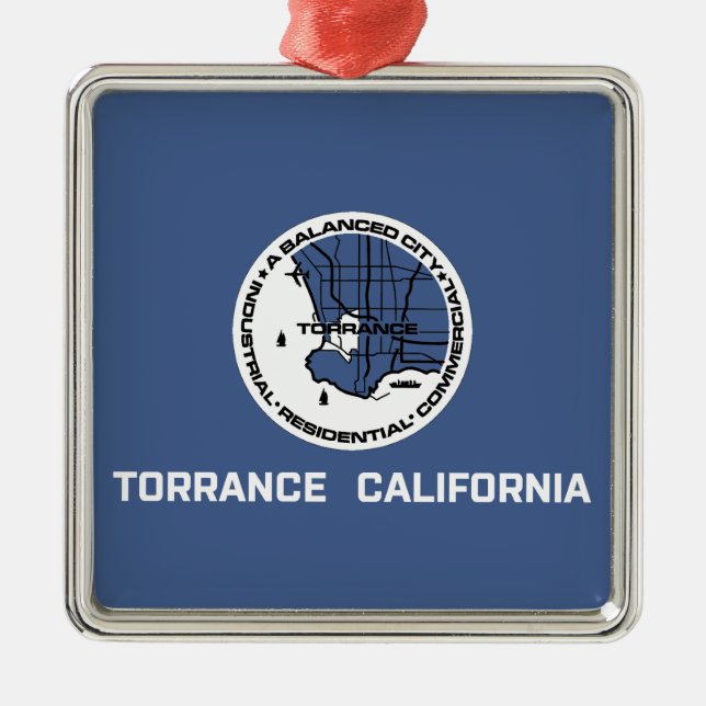 Adorno Metálico Bandera de Torrance (California) (Frente)