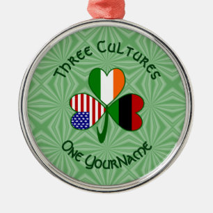 Adorno Metálico Bandera de trébol irlandés afroamericano personali