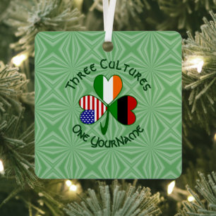 Adorno Metálico Bandera de trébol irlandés afroamericano personali