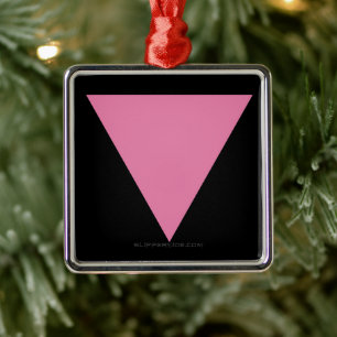 Adorno Metálico bandera de triángulo rosa de SlipperyJoe rosa bril