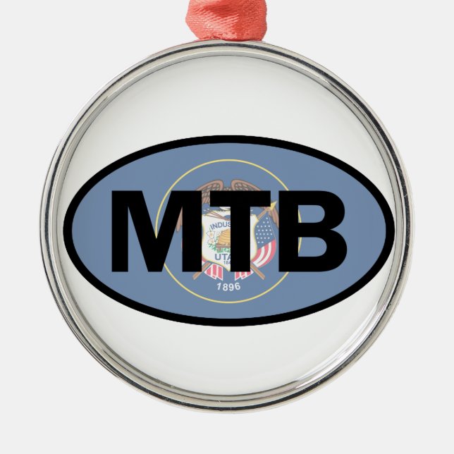 Adorno Metálico Bandera de Utah en bicicleta de montaña (Frente)