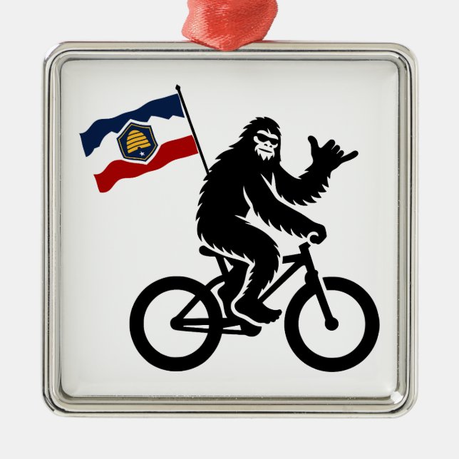 Adorno Metálico Bandera de Utah para ciclismo de pie gigante (Frente)