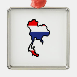 ADORNO METÁLICO BANDERA DEL MAPA DE TAILANDIA